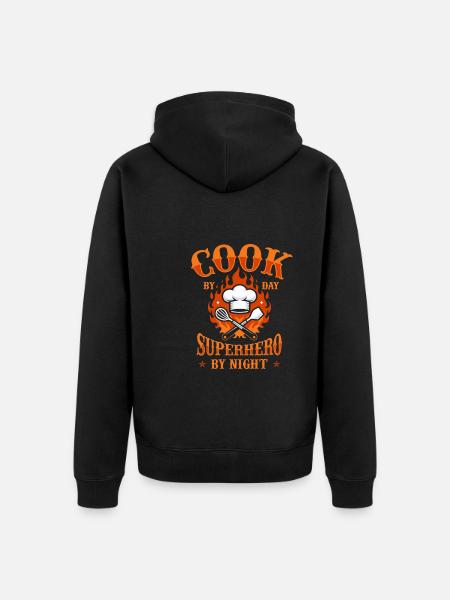 Cook Cooking - Unisex Premium Organic Zip Hoodie - black