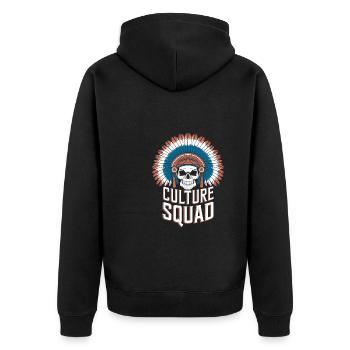 Anthropologist Kader - Unisex Premium Organic Zip Hoodie - black - Back - Nico (187cm)