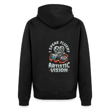 Creative Director - Unisex Premium Organic Zip Hoodie - black - Back - Nico (187cm)