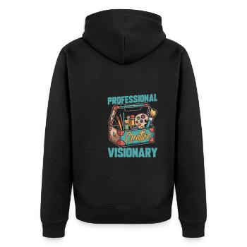 Creative Director - Unisex Premium Organic Zip Hoodie - black - Back - Nico (187cm)