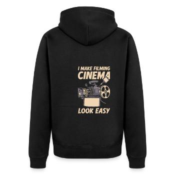 Cameraman - Unisex Premium Organic Zip Hoodie - black - Back - Nico (187cm)