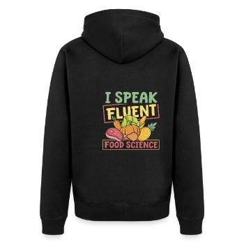 Lebensmitteltechniker - Unisex Premium Bio Zip Hoodie - Schwarz - Hinten - Nico (187cm)