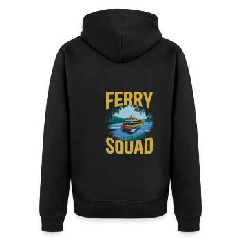 Ferryman Squad - Unisex Premium Organic Zip Hoodie - black - Back - Nico (187cm)