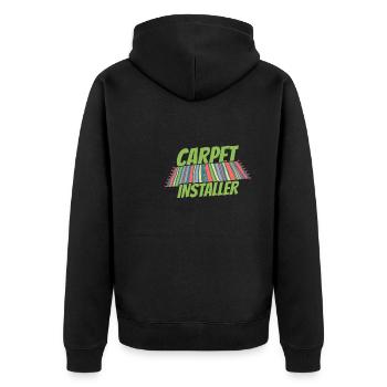 Carpet Installer Kader - Unisex Premium Organic Zip Hoodie - black - Back - Nico (187cm)