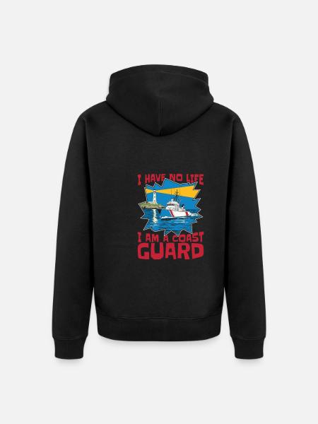 Coastguard - Unisex Premium Organic Zip Hoodie - black