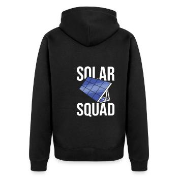 Solarinstallateur Kader - Unisex Premium Bio Zip Hoodie - Schwarz - Hinten - Nico (187cm)
