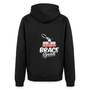 Orthodontist Cadre - Unisex Premium Organic Zip Hoodie - black - Back - Nico (187cm)