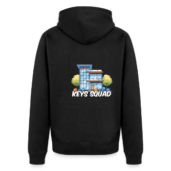 Real Estate Agent Squad - Unisex Premium Organic Zip Hoodie - black - Back - Nico (187cm)