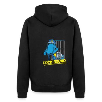 Prison Guard Cadre - Unisex Premium Organic Zip Hoodie - black - Back - Nico (187cm)