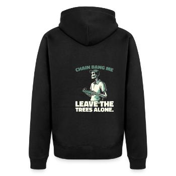 Frisbee Golf Disc Golf - Unisex Premium Bio Zip Hoodie - Schwarz - Hinten - Nico (187cm)