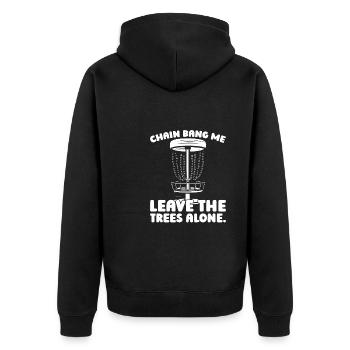 Frisbee Golf Disc Golf - Unisex Premium Bio Zip Hoodie - Schwarz - Hinten - Nico (187cm)