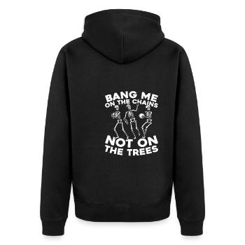 Frisbee Golf Disc Golf - Unisex Premium Bio Zip Hoodie - Schwarz - Hinten - Nico (187cm)