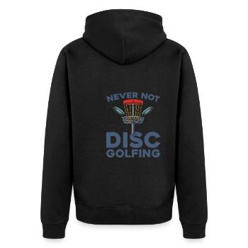 Frisbee Golf Disc Golf - Unisex Premium Bio Zip Hoodie - Schwarz - Hinten - Nico (187cm)