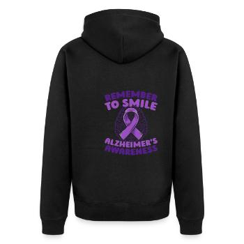 Alzheimer Funny Alzheimers Awareness - Unisex Premium Organic Zip Hoodie - black - Back - Nico (187cm)