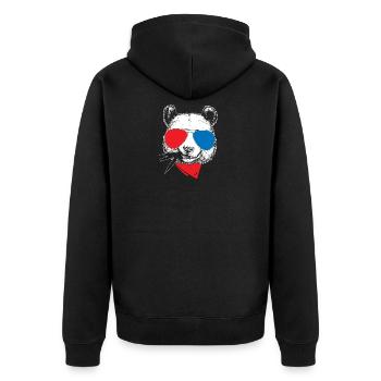 cool panda cadeau ours nature animal mignon - Veste à capuche bio Premium Unisexe - noir - Dos - Nico (187cm)