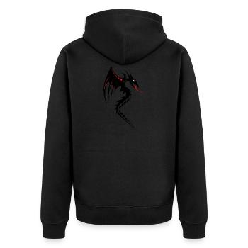 Drachen Tribal Tattoo Form 2004 oooooooooooooo y - Unisex Premium Bio Zip Hoodie - Schwarz - Hinten - Nico (187cm)