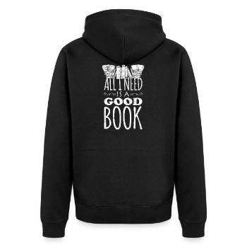 Les lecteurs tout ce dont j’ai besoin est un bon livre - Veste à capuche bio Premium Unisexe - noir - Dos - Nico (187cm)