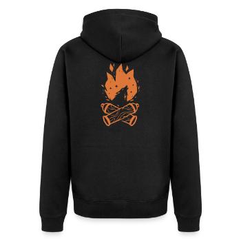 Spraydose Feuer - Wolf - Unisex Premium Bio Zip Hoodie - Schwarz - Hinten - Nico (187cm)