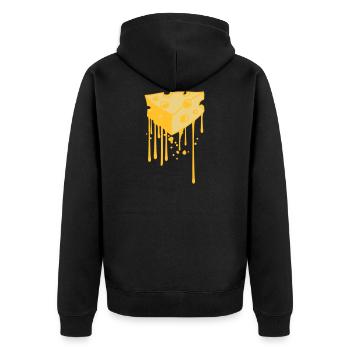 tropfen graffiti schmelzkaese schmelzen spray kaes - Unisex Premium Bio Zip Hoodie - Schwarz - Hinten - Nico (187cm)