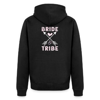 Hochzeit Ehe Trauung Liebe Treue Geschenkidee - Unisex Premium Bio Zip Hoodie - Schwarz - Hinten - Nico (187cm)