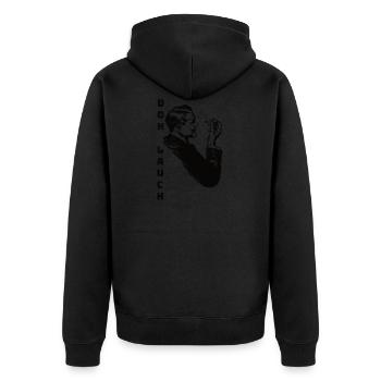 Don Lauch - Unisex Premium Bio Zip Hoodie - Schwarz - Hinten - Nico (187cm)