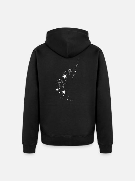 Sterne Sternchen Glitzer Dekoration - Unisex Premium Bio Zip Hoodie - Schwarz