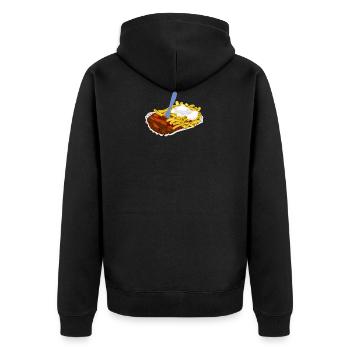 currywurst pommes fast food speise - Unisex Premium Bio Zip Hoodie - Schwarz - Hinten - Nico (187cm)