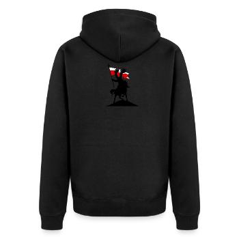 HUSARZ HUSAR HUZAR NA KONIU POLSKA FLAGA - Unisex Premium Organic Zip Hoodie - black - Back - Nico (187cm)
