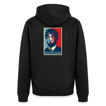Beauregard - Unisex Premium Bio Zip Hoodie - Schwarz - Hinten - Nico (187cm)