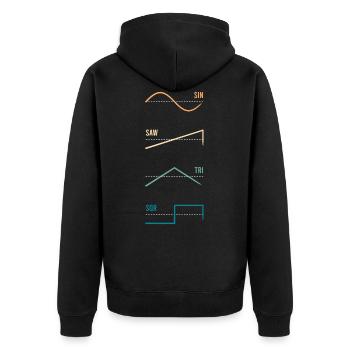 Synthétiseur onde vintage - Veste à capuche bio Premium Unisexe - noir - Dos - Nico (187cm)
