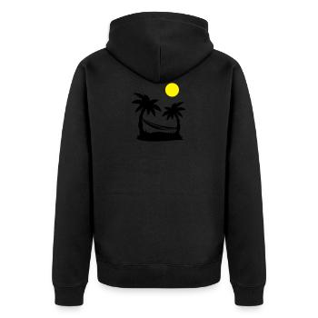 palm hammock - Unisex Premium Organic Zip Hoodie - black - Back - Nico (187cm)