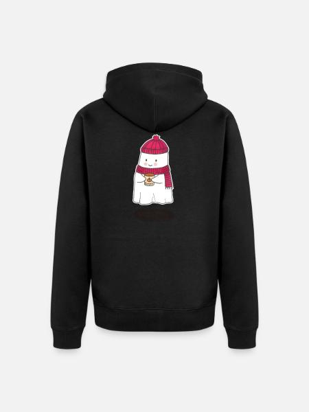 sweet ghost - Unisex Premium Organic Zip Hoodie - black