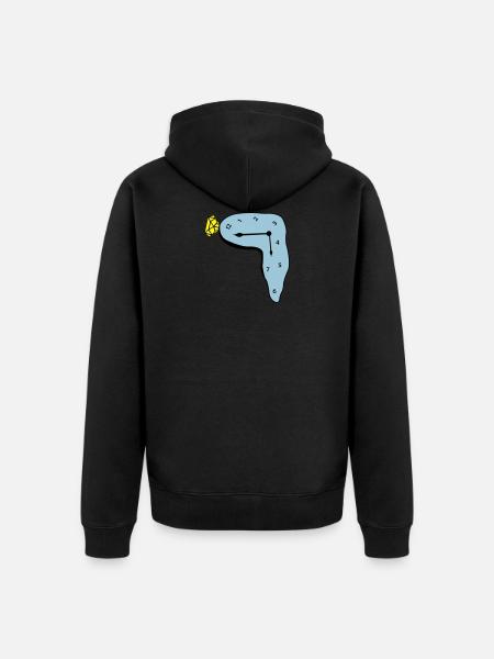 clock - Unisex Premium Organic Zip Hoodie - black