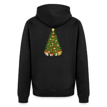 Weihnachtsbaum - Unisex Premium Bio Zip Hoodie - Schwarz - Hinten - Nico (187cm)