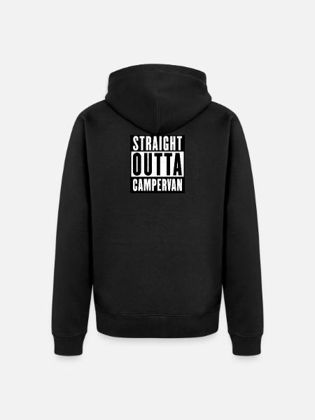 STRAIGHT OUTTA CAMPERVAN - Unisex Premium Organic Zip Hoodie - black