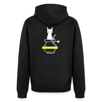 Antidepressant gift cat pets - Unisex Premium Organic Zip Hoodie - black - Back - Nico (187cm)