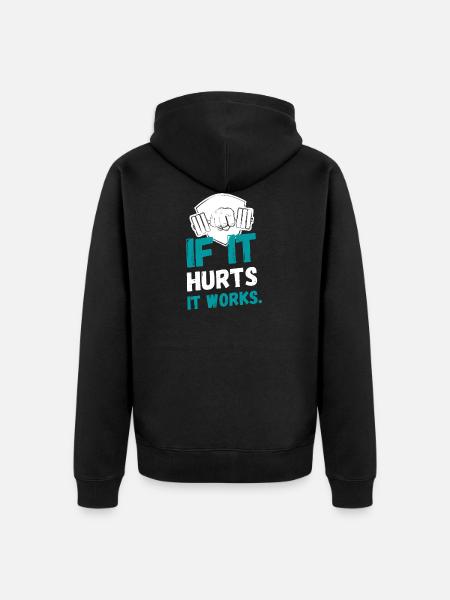 Workout Gym Training Saying - Unisex Premium Organic Zip Hoodie - black