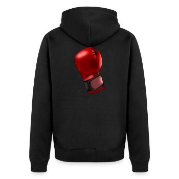 Boxhandschuh - Unisex Premium Bio Zip Hoodie - Schwarz - Hinten - Nico (187cm)
