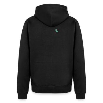 Vinosaurus Vino Wein Rotwein Weißwsein Weintrinker - Unisex Premium Bio Zip Hoodie - Schwarz - Hinten - Nico (187cm)
