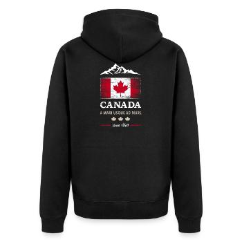 Canada Fahne Kanada Nordamerika Maple Leaf Flagge - Unisex Premium Bio Zip Hoodie - Schwarz - Hinten - Nico (187cm)