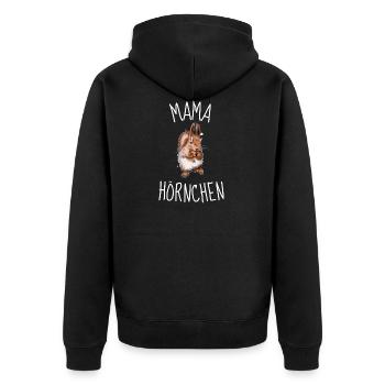 Mama Hörnchen Nagetier Muttertag Eichhörnchen - Unisex Premium Bio Zip Hoodie - Schwarz - Hinten - Nico (187cm)