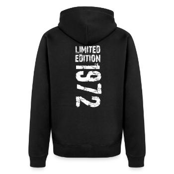 Limited edition 1972 - Unisex Premium Organic Zip Hoodie - black - Back - Nico (187cm)
