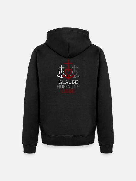 Glaube Hoffnung Liebe - Unisex Premium Bio Zip Hoodie - Schwarz