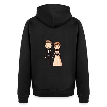 Mariage des jeunes mariés - Veste à capuche bio Premium Unisexe - noir - Dos - Nico (187cm)