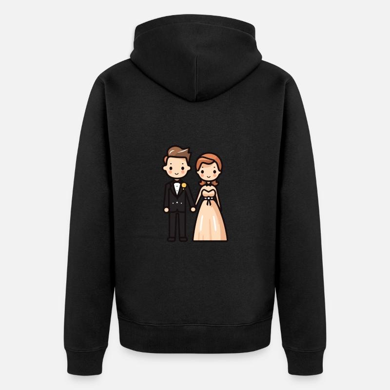 Mariage des jeunes mariés - Veste à capuche bio Premium Unisexe - noir