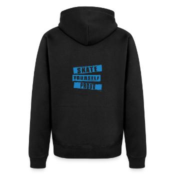 Skateboarding Skateboard Design For Skateboarder - Unisex Premium Bio Zip Hoodie - Schwarz - Hinten - Nico (187cm)