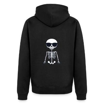 Skeleton Halloween Cool - Unisex Premium Organic Zip Hoodie - black - Back - Nico (187cm)