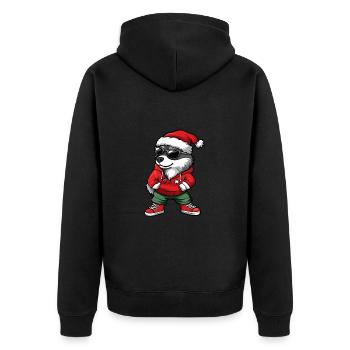 Husky Chien Noël Noël - Veste à capuche bio Premium Unisexe - noir - Dos - Nico (187cm)