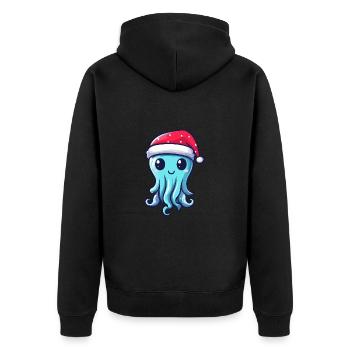 Méduse Noël mignon - Veste à capuche bio Premium Unisexe - noir - Dos - Nico (187cm)