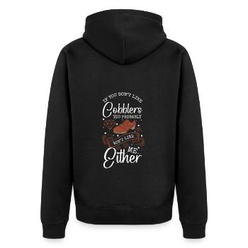 Shoemaker Profession Crafts Leather - Unisex Premium Organic Zip Hoodie - black - Back - Nico (187cm)